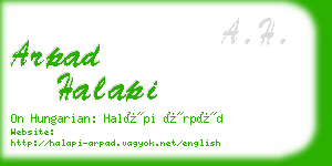 arpad halapi business card